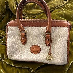 Preowned Dooney and Bourke satchel bone white British Tan Trim
